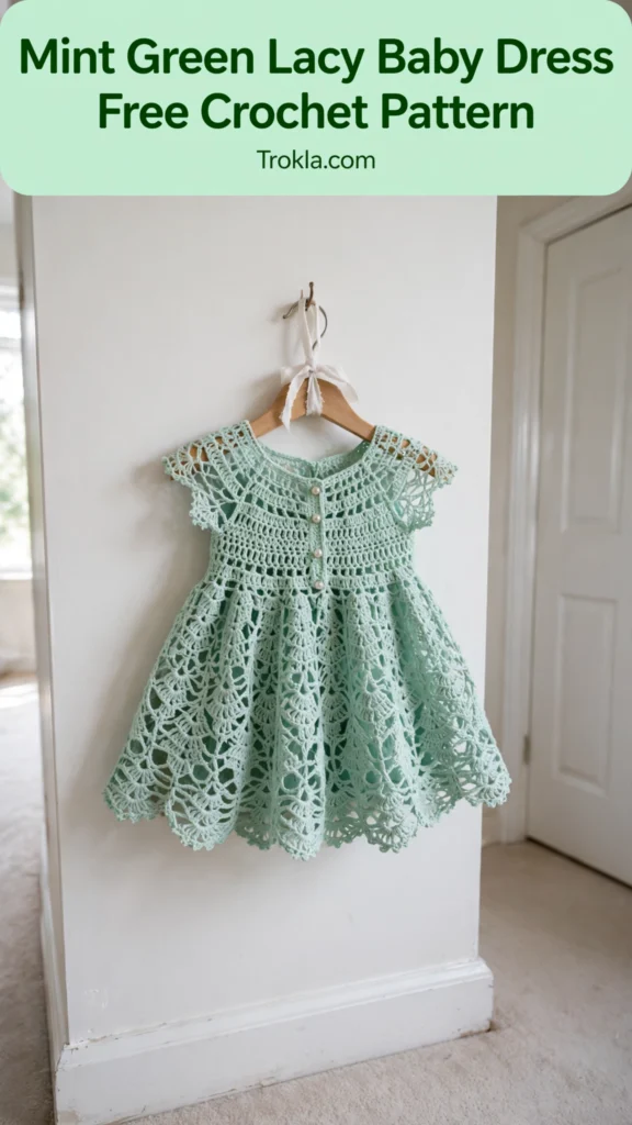 Mint green lacy baby dress