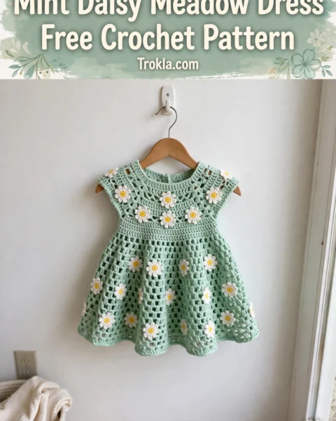 Mint Daisy Meadow Dress Free Crochet Pattern