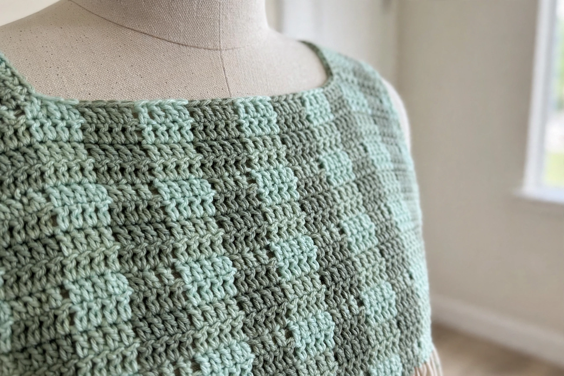 Checkered colorwork detail