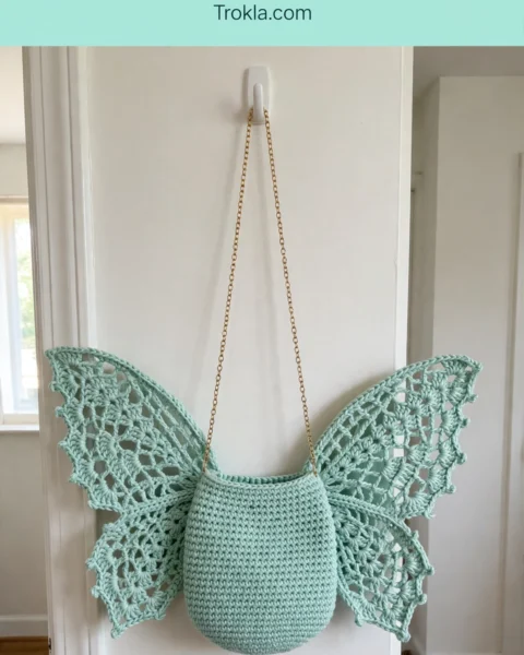 Mint Seafoam Butterfly Purse Free Crochet Pattern