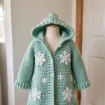 Mint snowflake hooded coat