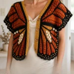 Monarch Butterfly Autumn Cardigan Free Crochet Pattern