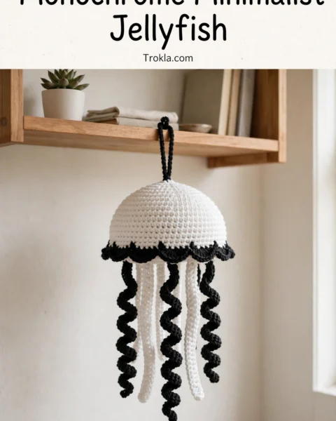 Monochrome Minimalist Jellyfish Free Crochet Pattern