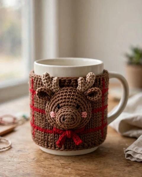 Moose Mug Cozy Free Crochet Pattern