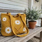 Daisy tote flower detail