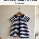 Navy and white nautical baby dress