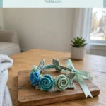 Ocean blue floral crochet bracelet