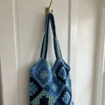 Ocean blue granny square tote