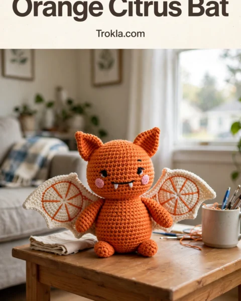 Orange Citrus Bat Amigurumi Free Crochet Pattern
