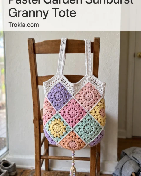 Pastel Garden Sunburst Granny Tote Free Crochet Pattern
