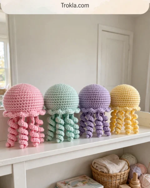 Pastel Rainbow Jellyfish Amigurumi Free Crochet Pattern