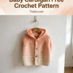 Peach ombre hooded baby cardigan