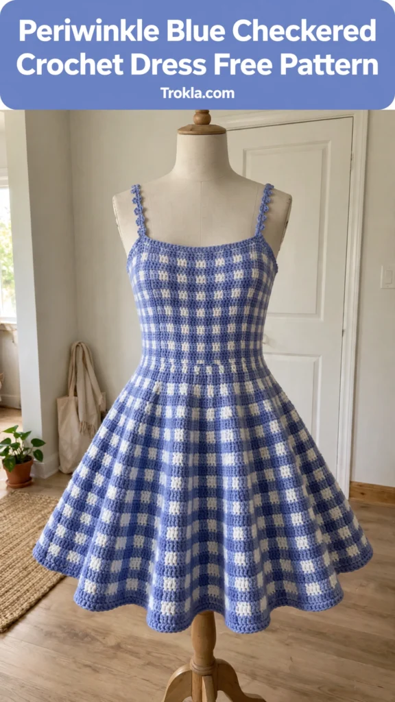 Periwinkle blue checkered dress