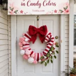 Candy-colored crochet Christmas wreath