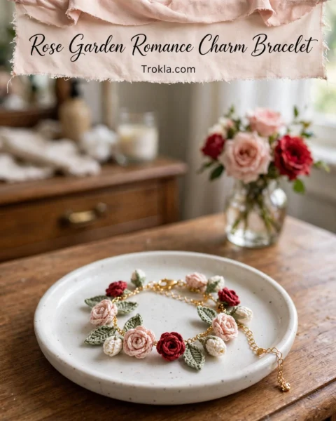Rose Garden Romance Charm Bracelet Free Crochet Pattern