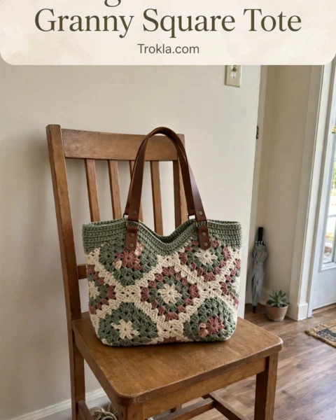 Sage Garden Granny Square Tote Free Crochet Pattern
