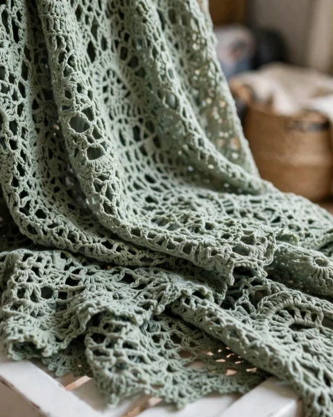 Sage Green Boho Lace Dress Free Crochet Pattern