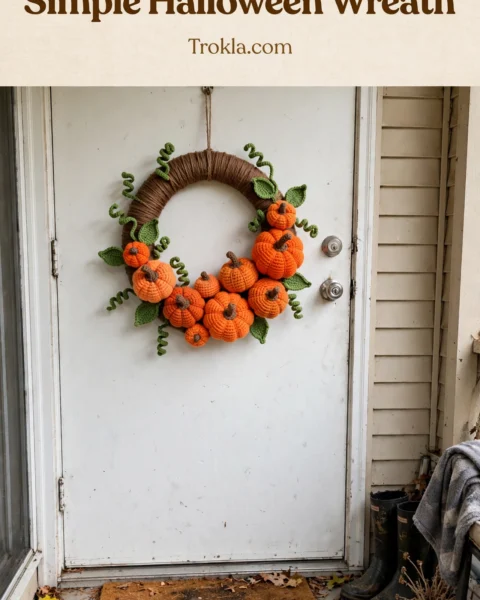 Simple to Crochet Halloween Wreath Free Crochet Pattern