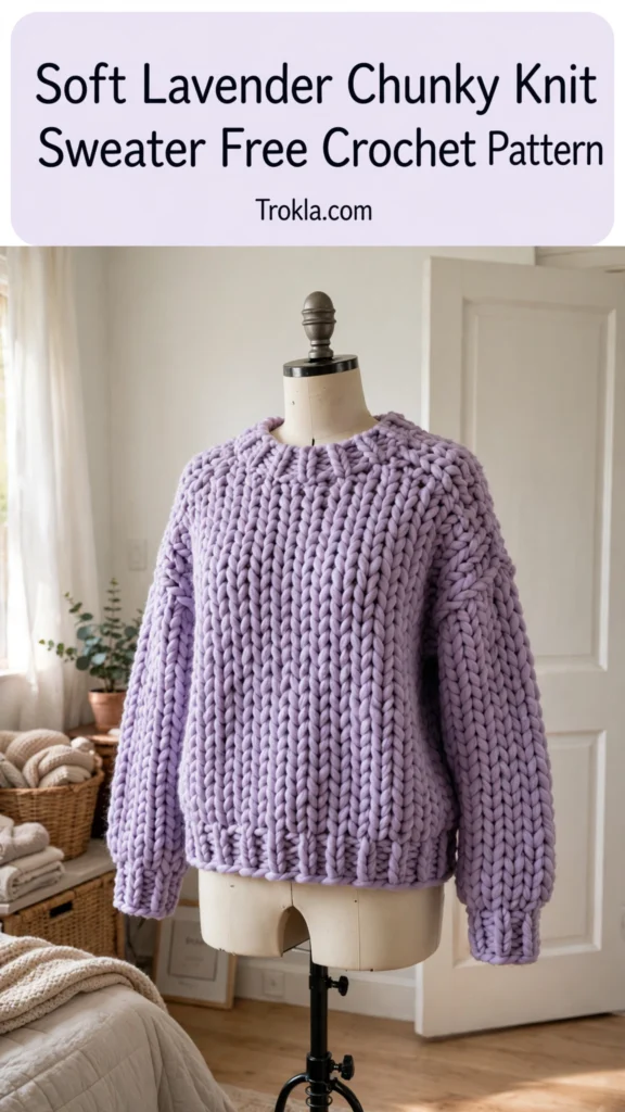 Soft lavender chunky knit sweater