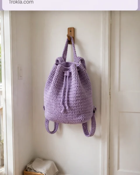 Soft Lavender Purple Crochet Backpack Free Pattern