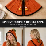 Spooky Pumpkin Hooded Cape – Free Crochet Pattern
