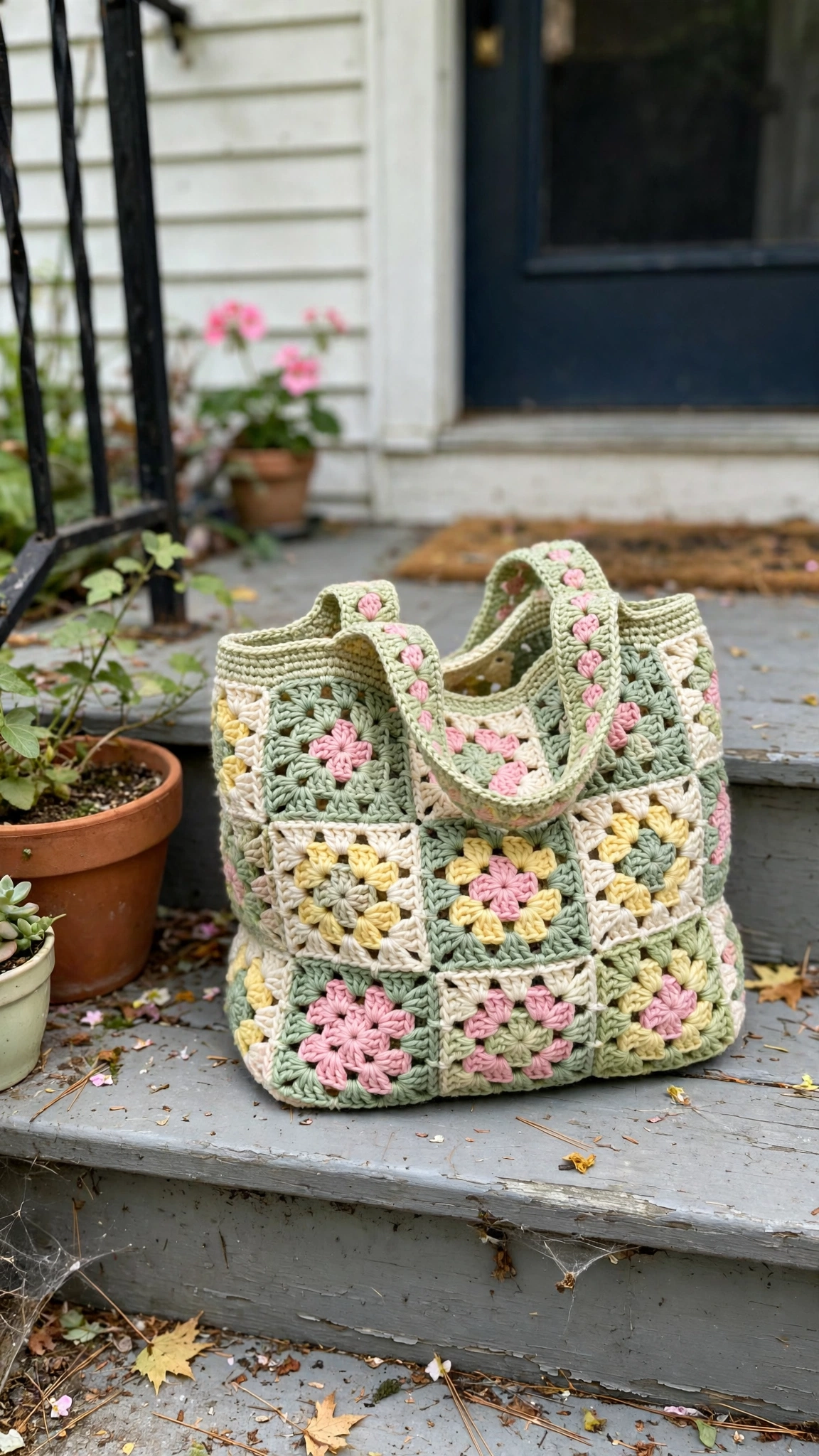Spring tote on gate