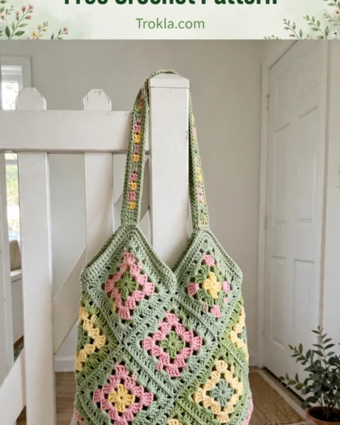 Spring Garden Granny Tote Bag Free Crochet Pattern