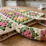 Granny square tote detail