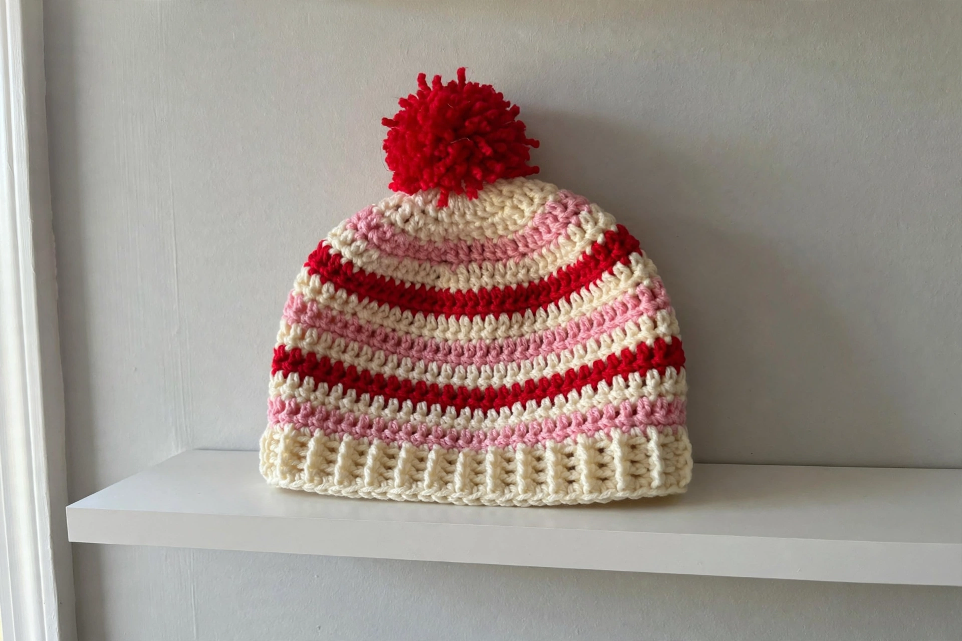 Beanie stripes close up