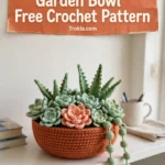 Crochet succulent garden bowl