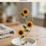 Sunflower ear climber earring