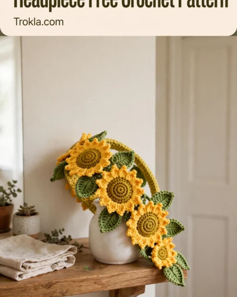 Sunflower Garden Crochet Headpiece Free Crochet Pattern