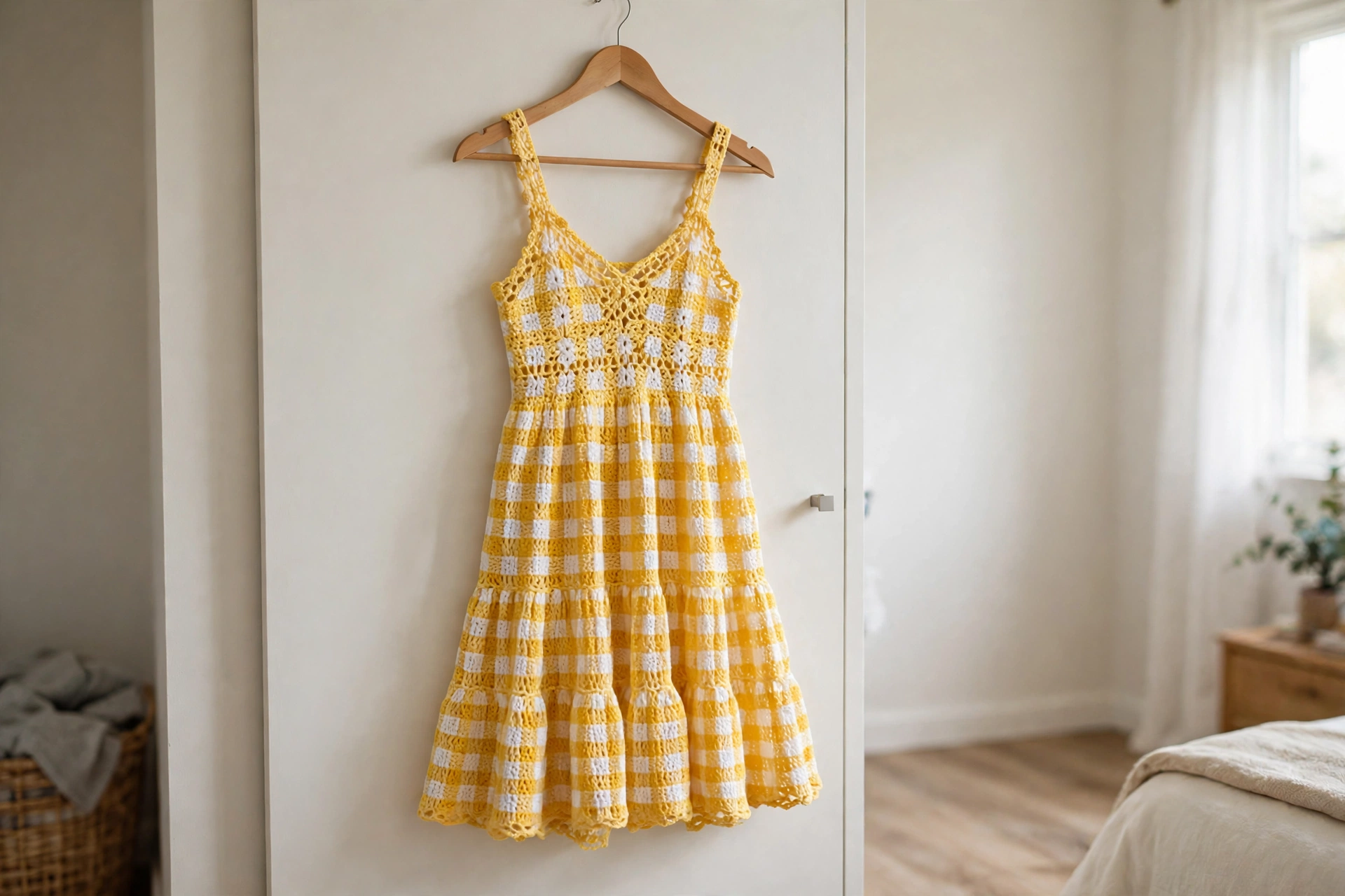 Checkered bodice close up