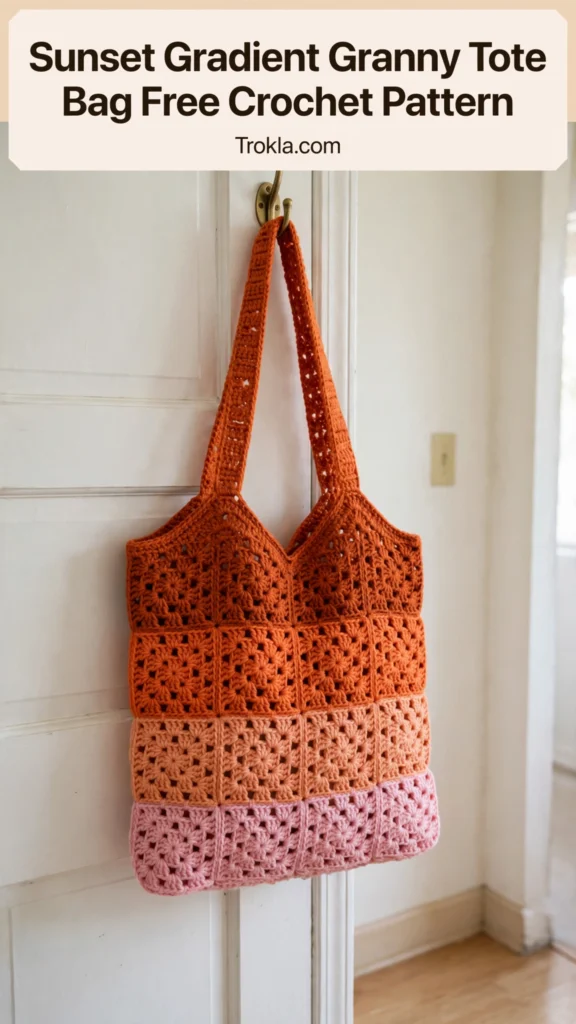 Sunset gradient granny tote
