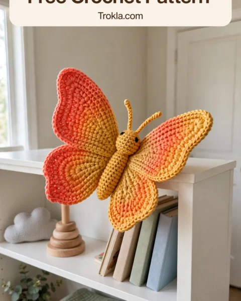 Sunset Ombre Butterfly Free Crochet Pattern