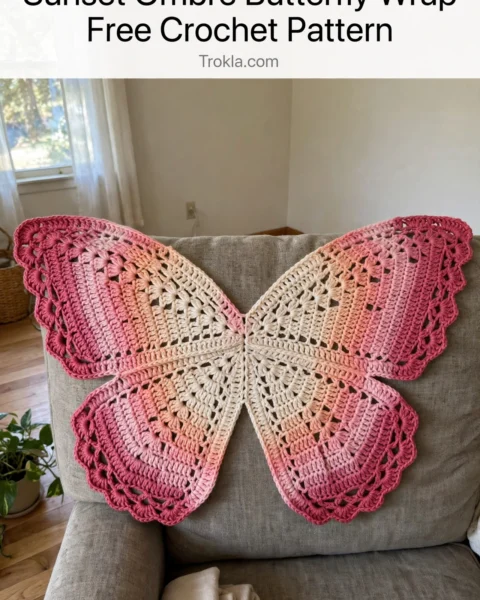 Sunset Ombre Butterfly Wrap – Lovely Free Pattern