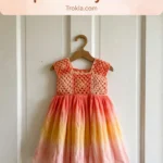 Sunset ombre granny square baby dress