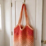 Sunset ombre granny square tote
