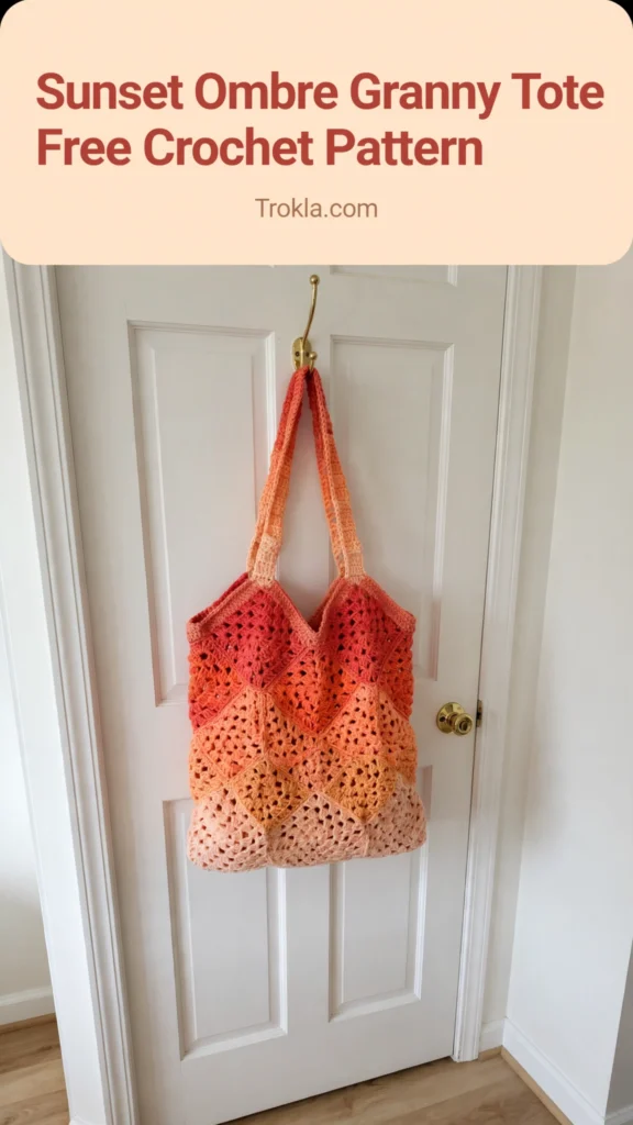 Sunset ombre granny tote