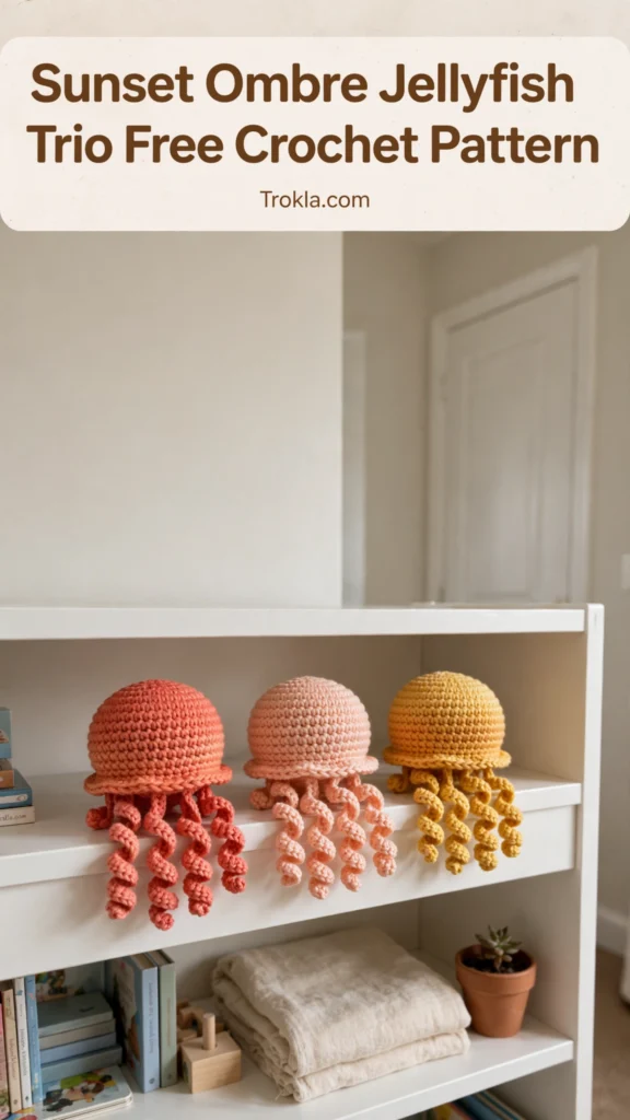 Sunset ombre jellyfish trio