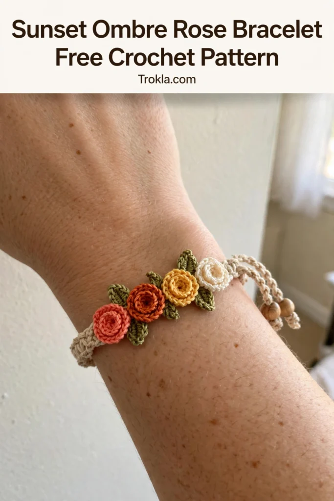 Sunset ombre rose bracelet on wrist