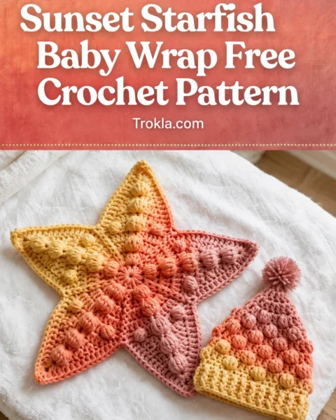 Sunset Starfish Baby Wrap Free Crochet Pattern