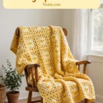 Sunshine yellow duckling granny square baby blanket