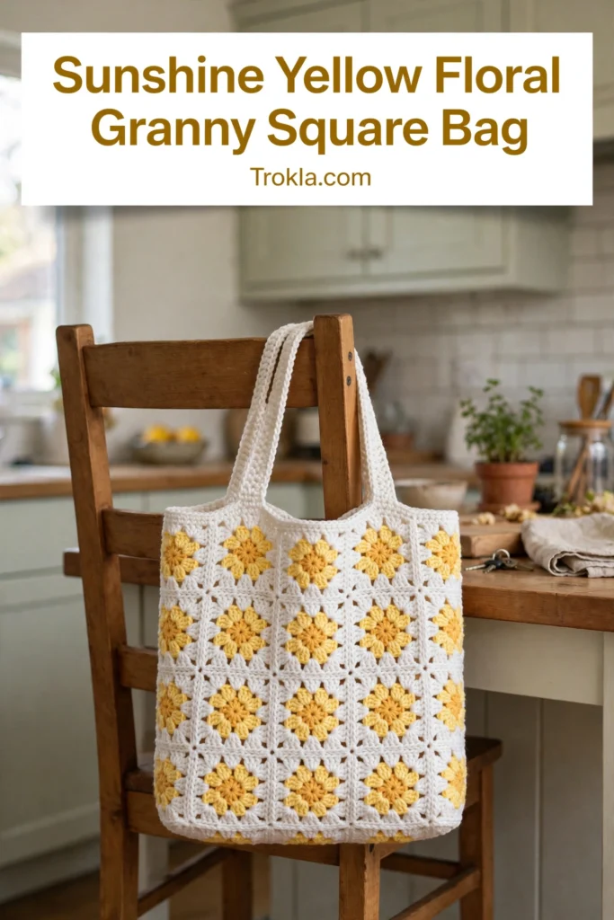 Sunshine yellow floral granny bag