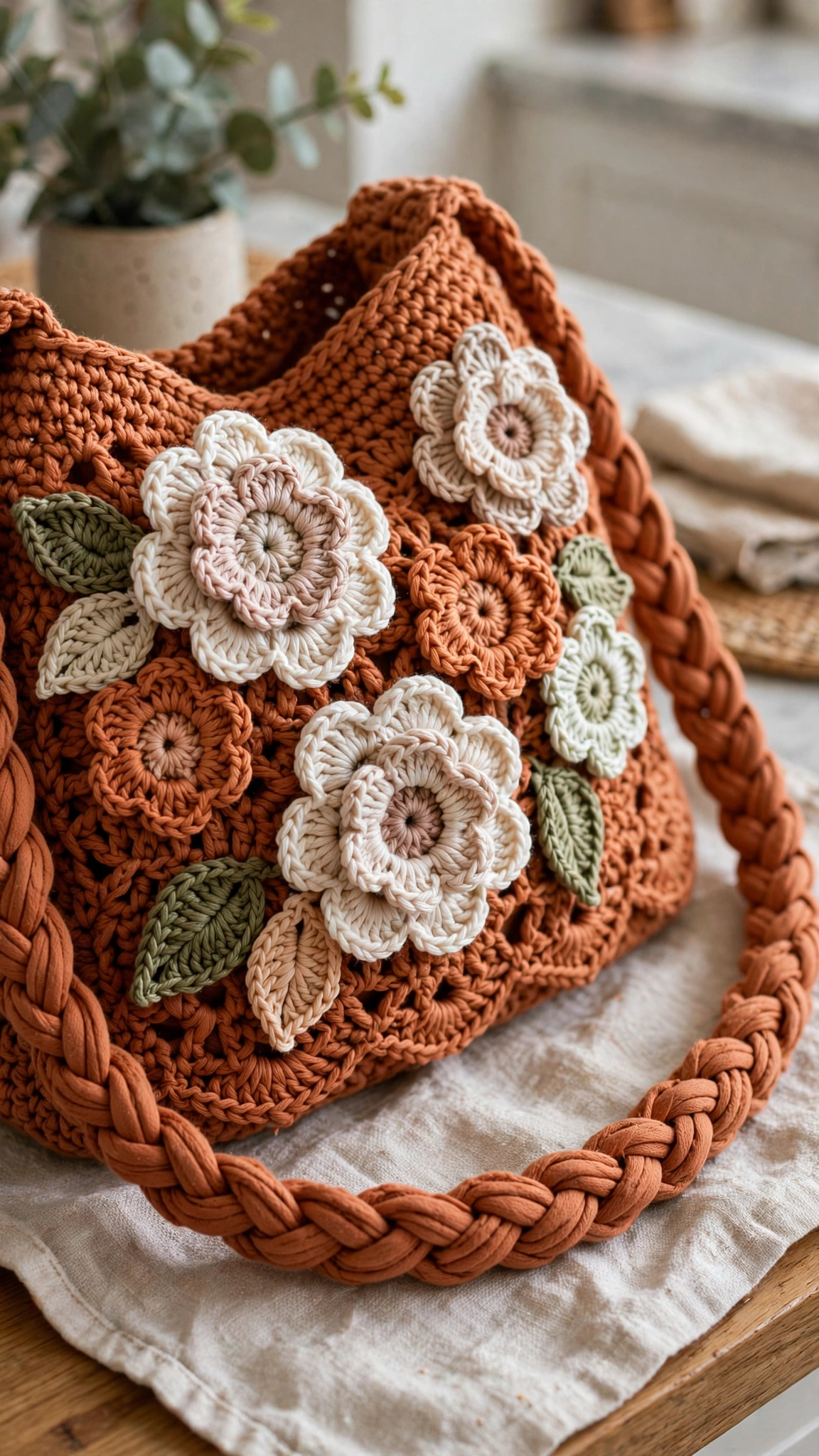 Flower applique close-up