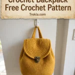 Mustard yellow crochet backpack
