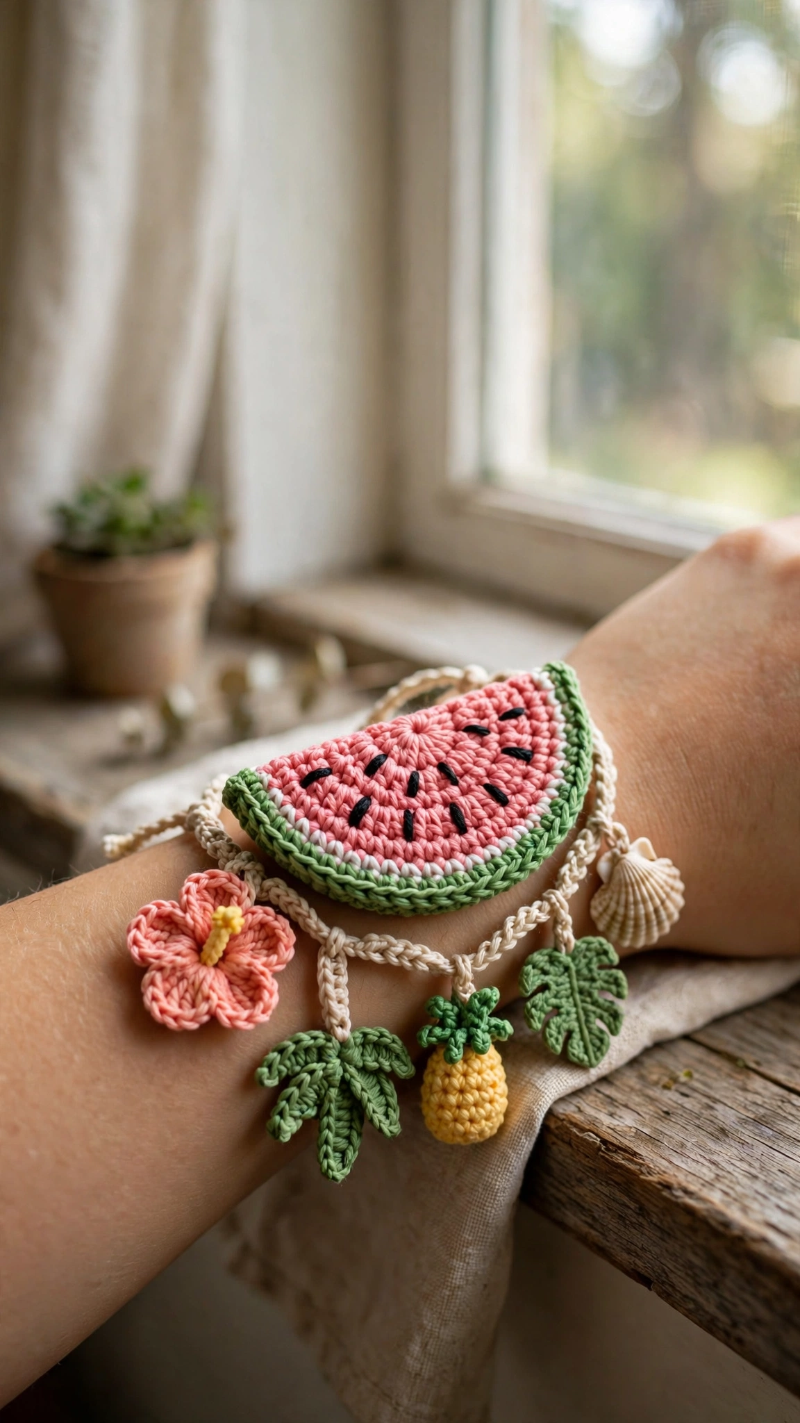 Watermelon bracelet on dish